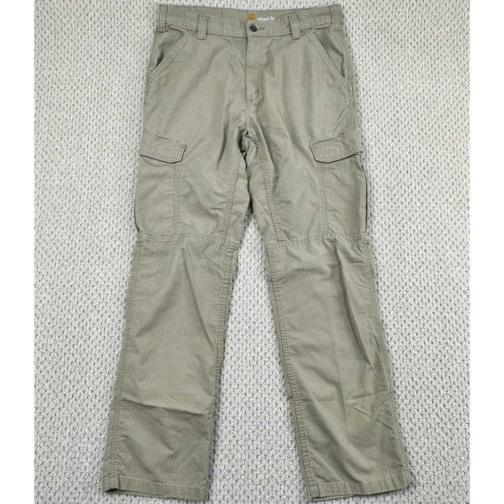 Carhartt Pants Fits Mens 35x33 Dark Khaki Cargo Force Ripstop Loose Baggy Skater